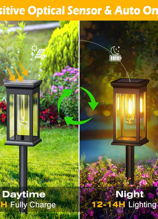 Solar Garden Stake Lights Waterproof – Adjustable Solar Pathway Lights for Lawn, Patio & Yard (6 Pack)