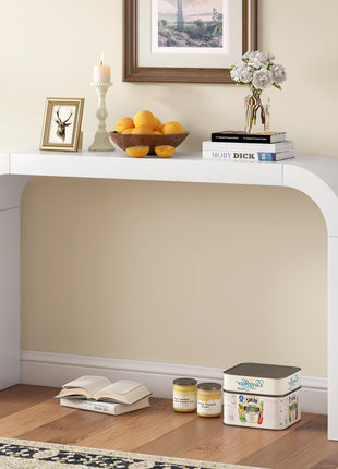 Likeshoppe Modern Minimalist White Console Table – 52" Entryway Sofa Table for Hallway &amp; Living Room