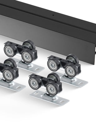 4 FT Bypass Sliding Door Hardware Kit – Aluminum Closet Door Track System for Double Doors
