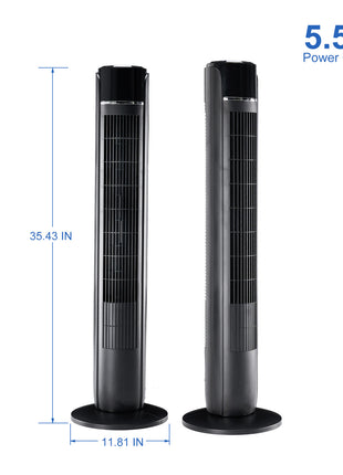 35" Oscillating Tower Fan with Remote – Quiet Cooling Fan
