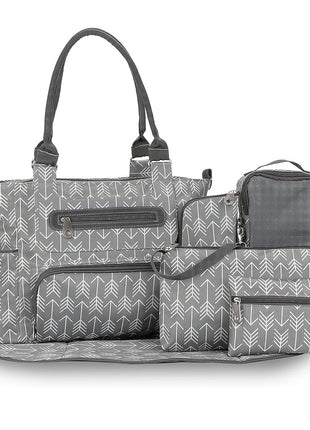 8PCS Baby Diaper Bag Set – Multifunctional Nappy Changing Bag with Accessories