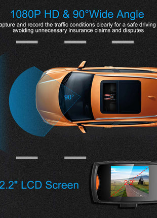 1080P Dash Cam Car DVR Camera – Wide Angle Night Vision Loop Recording Car Camcorder