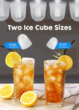 Likeshoppe Portable Countertop Ice Maker – 9 Minute Bullet Ice Machine with Self-Cleaning Function