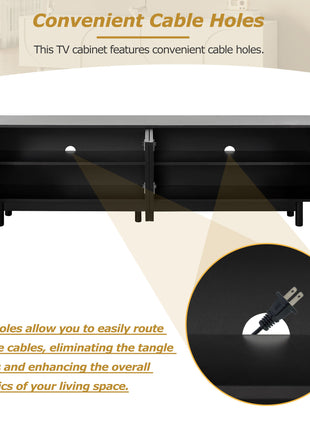 70.8" Arched Door TV Stand – Minimalist Entertainment Center for TVs up to 78" (Black)