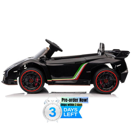 BH15- LEADZM Lamborghini Poison Small Dual Drive 12V 4.5AH with 2.4G Remote Control Sports Car Electric Car Black - Likeshoppe 