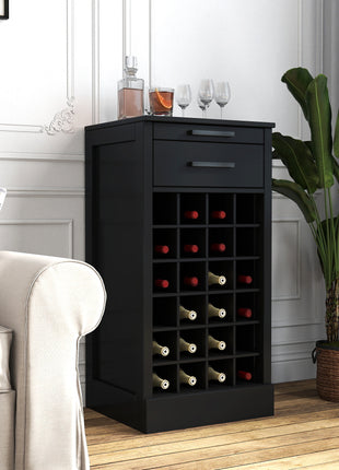Likeshoppe Black Wine Bar Likeshoppe Cabinet with 28 Bottle Storage – Modern Buffet Cabinet for Dining Room, Kitchen & Home Bar