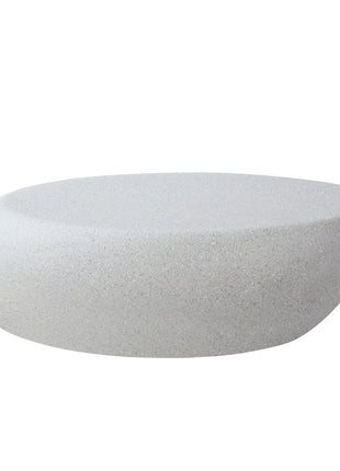 Modern Fiberglass Elliptical Coffee Table – Matte Rock Texture Irregular Living Room Center Table