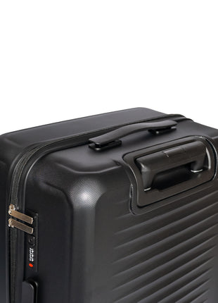 3 Piece Black ABS Suitcase Set with Spinner Wheels & Lock