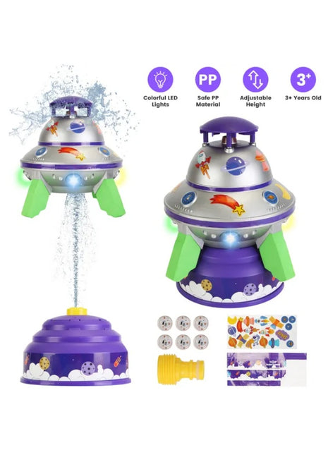 UFO Water Fountain Rocket Toy – Outdoor Kids Sprinkler for Summer Backyard Fun