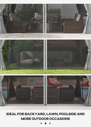 10' x 13' Patio Gazebo with Aluminum Frame – Outdoor Canopy Shelter with Netting & Curtains