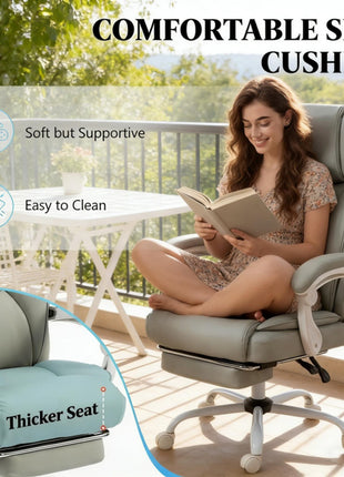Likeshoppe Reclining Massage Office Chair with Heat &amp; Footrest