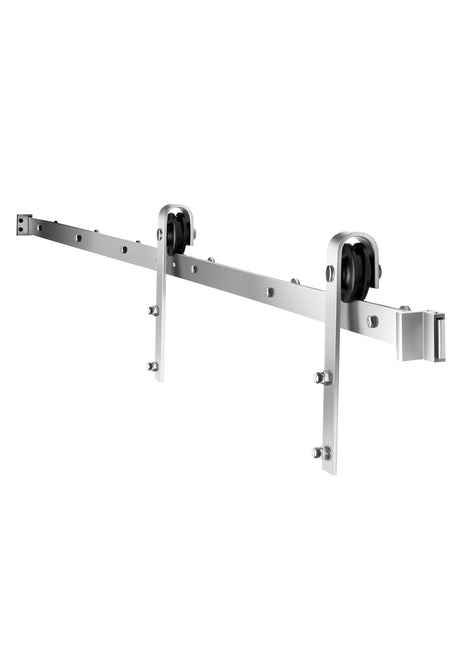 8 FT Sliding Barn Door Hardware Kit – Brushed Nickel Track System for Single Sliding Door