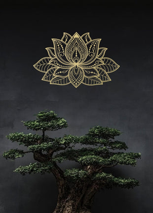 Radiant Lotus Mandala Metal Wall Art | Bohemian Zen Decor for Living Room | Likeshoppe