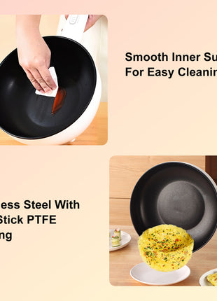Likeshoppe Electric Hot Pot with Steamer – 3L Portable Non-Stick Cooker with Dual Power Control for Dorm, Apartment & Travel Cooking