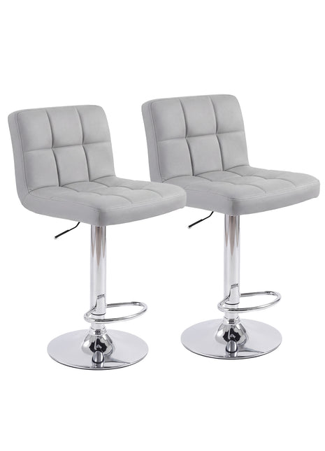 Adjustable Swivel Bar Stools Set of 2 – Counter Height PU Leather Barstools with Backrest