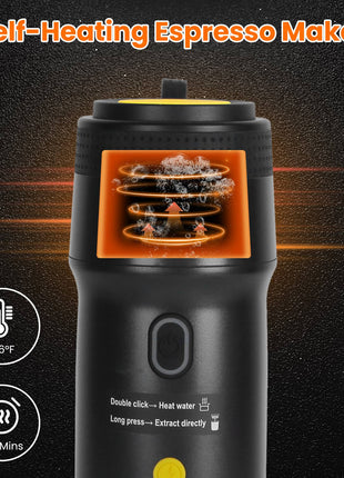 Portable Electric Espresso Machine – Self Heating Cordless Coffee Maker
