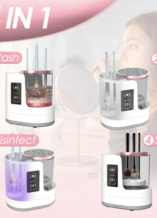 4-In-1 Electric Makeup Brush Cleaner with UV Disinfection & Automatic Drying Machine