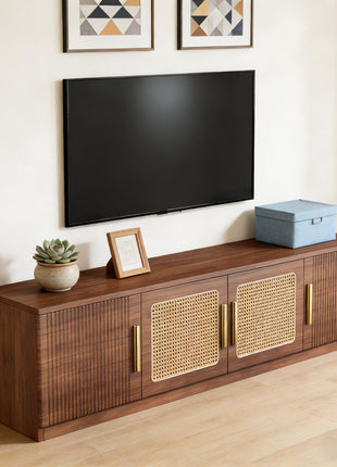 70.9" Entertainment Center TV Stand with Storage Shelves – Modern Media Console