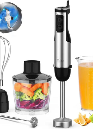 1100W 5-in-1 Immersion Blender Handheld – 12-Speed Stick Blender with Chopper & Whisk