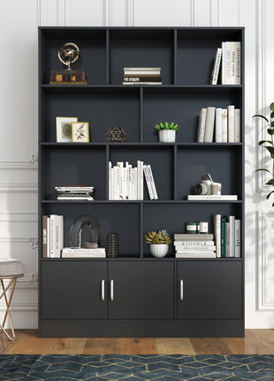 70.87" Tall Bookshelf with 10 Cubes & Cabinet – Modern Storage Organizer for Living Room