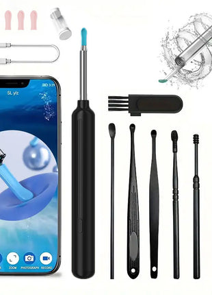 1080P Ear Cleaner Camera with 6 Silicone Ear Scoops – WiFi Earwax Removal Tool