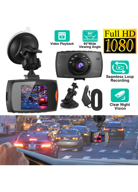 1080P Dash Cam Car DVR Camera – Wide Angle Night Vision Loop Recording Car Camcorder