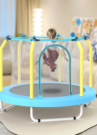 Likeshoppe 55-inch Trampoline For Kids Indoor & Outdoor Small Toddler Trampoline With Basketball Hoop