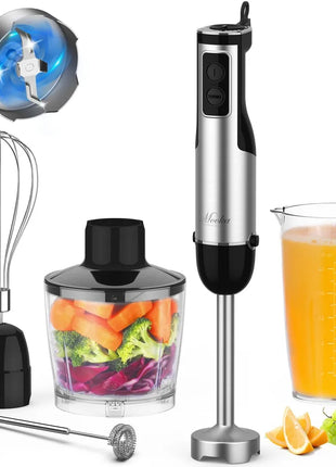 1100W 5-in-1 Immersion Blender Handheld – 12-Speed Stick Blender with Chopper & Whisk