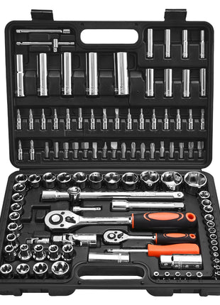 108 Piece Metric Socket Set with Ratchets – CR-V Mechanic Tool Kit