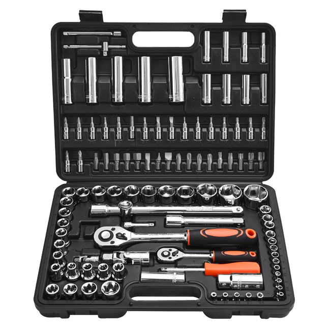 108 Piece Metric Socket Set with Ratchets – CR-V Mechanic Tool Kit