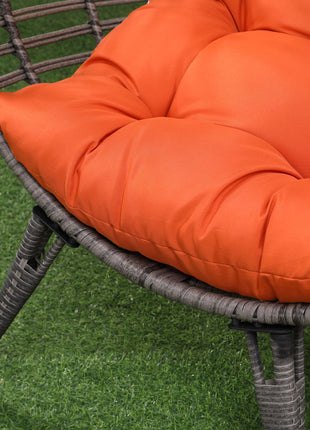 Likeshoppe Wicker Egg Chair with Cushion – Indoor Outdoor PE Rattan Lounge Chair for Patio, Living Room & Garden