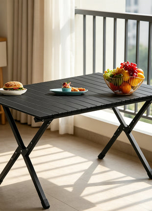 46 Inches Folding Camping Table – Portable Carbon Steel Picnic Table with Carry Bag