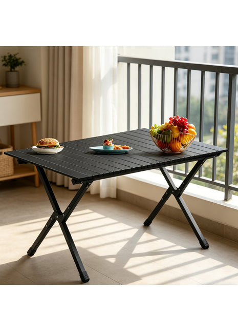 46 Inches Folding Camping Table – Portable Carbon Steel Picnic Table with Carry Bag