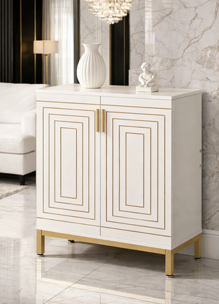 Likeshoppe Modern Shoe Storage Cabinet with Doors – 5 Tier Entryway Shoe Organizer with Gold Legs