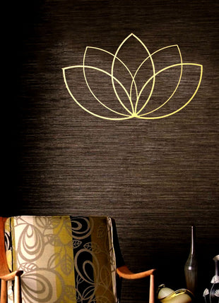 Gold Lotus Flower Metal Wall Art | Modern Zen Wall Decor for Living Room | Likeshoppe