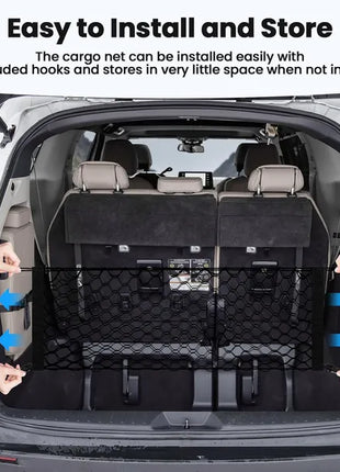 Trunk Cargo Net for Toyota Sienna 2021–2025 – Elastic Mesh Organizer with Hooks
