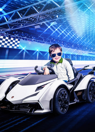 12V Kids Electric Ride-On Sports Car with Remote Control – LED Lights, Music & Suspension