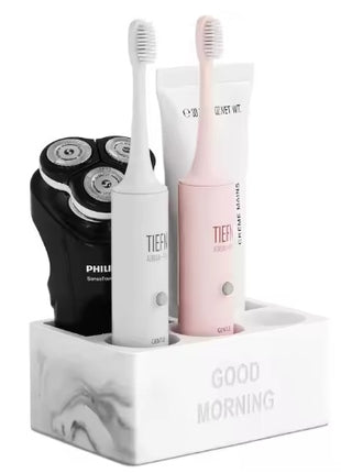 Toothpaste Holder Bathroom Counter Organizer for Electric Toothbrushes – Modern Standing Storage