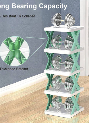 9 Tier Narrow Shoe Rack Vertical Organizer | Space Saving Entryway Shoe Storage | Likeshoppe