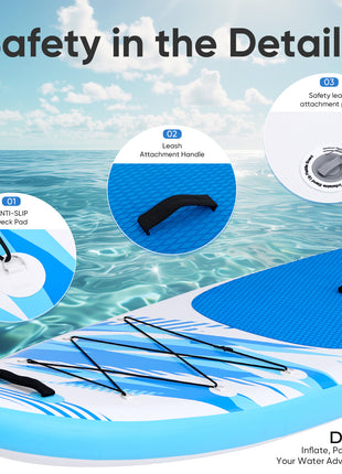 10.5FT Inflatable Stand-Up Kayak with Accessories – Durable SUP with Anti-Slip Deck & 400LB Capacity