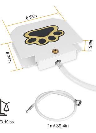Outdoor Dog Water Fountain Step-On – Paw Activated Pet Drinking Sprinkler with Hose