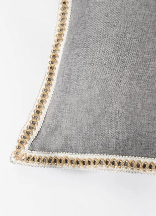 Rustic Linen Throw Pillow Covers Set of 2 – 20x20 Gray Decorative Farmhouse Cushion Covers for Sofa Couch Bed