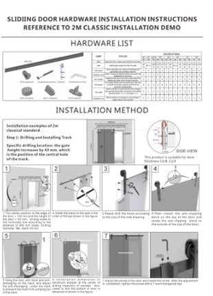 6.6 FT Sliding Barn Door Hardware Kit – Heavy Duty Carbon Steel Track System with Floor Guide & Handle (Black)