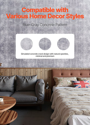 Dark Gray Industrial Peel & Stick Wallpaper – Waterproof Self-Adhesive Vinyl Contact Paper (15.7" × 590.5")