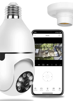1080P WiFi Bulb Security Camera – E27 Smart IP Camera with Night Vision, Motion Detection & Two-Way Audio
