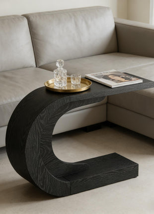 Modern Wave Console Table – C-Shape Entryway Sofa Table with Decorative Curved Design