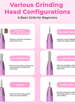 Professional Electric Nail Drill Kit – Portable Manicure Nail File Machine