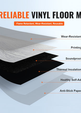 Peel and Stick Wood Grain Floor Tiles – Waterproof Self Adhesive Vinyl Flooring for DIY Home Renovation