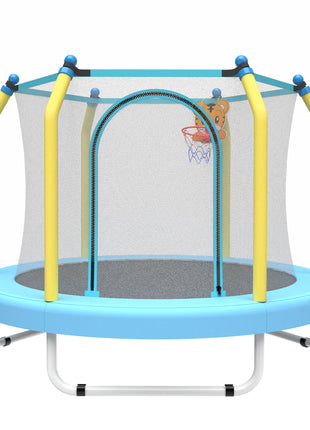 Likeshoppe 55-inch Trampoline For Kids Indoor & Outdoor Small Toddler Trampoline With Basketball Hoop