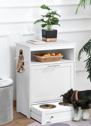 Pet Feeder Station Locker with Storage | Raised Dog Bowl Feeding Cabinet | Likeshoppe